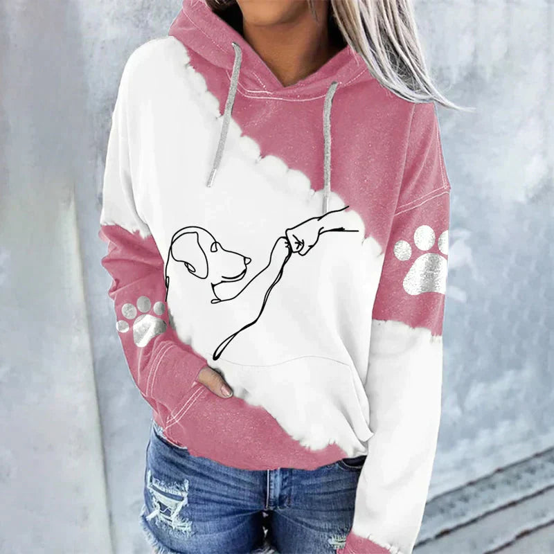 Consuelo | Ulrika – Trendy loose hoodie with dog print