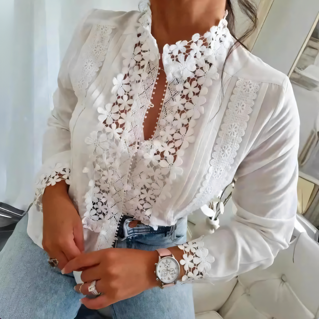 Ava® | Lace blouse with floral pattern