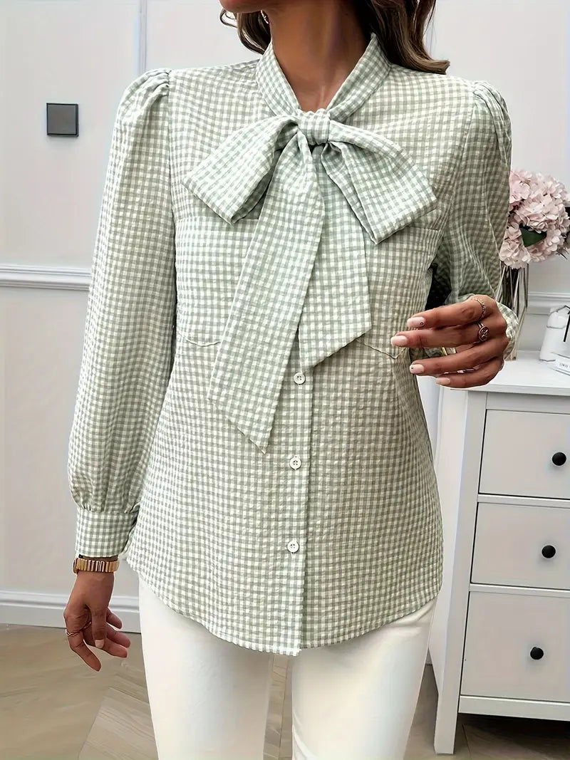 Allegra® | Cotton Blouse With Bow Tie