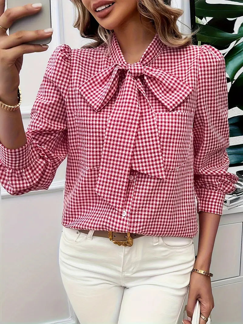Allegra® | Cotton Blouse With Bow Tie