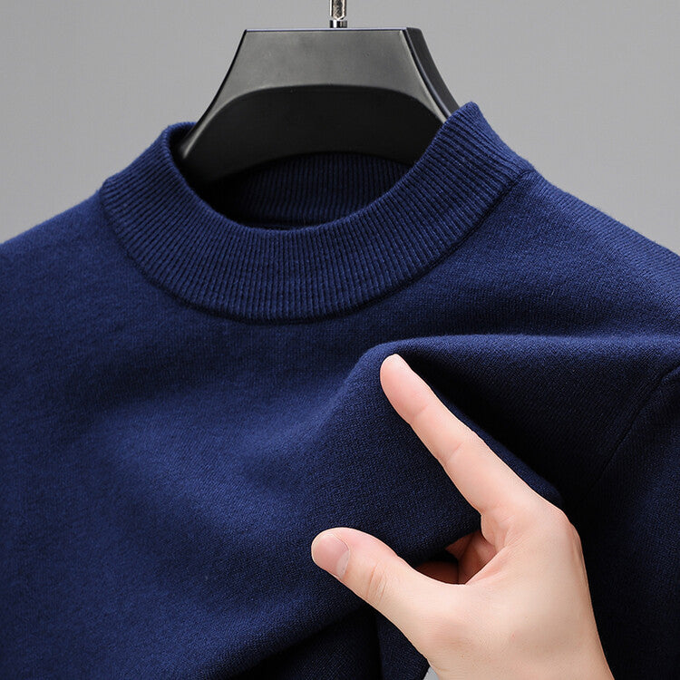 Brenda® | Men'S Sweater With Closed Collar And Bottom Hem