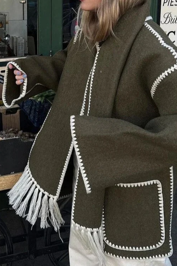 Bianca® | Scarf-Neckline Felt Woolen Coat