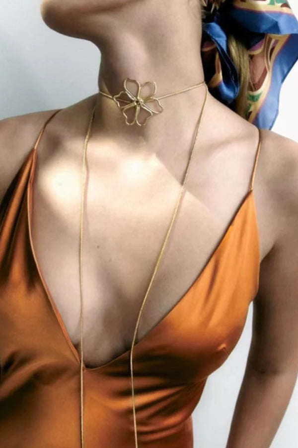 Ariadna® | Flower metal chain necklace
