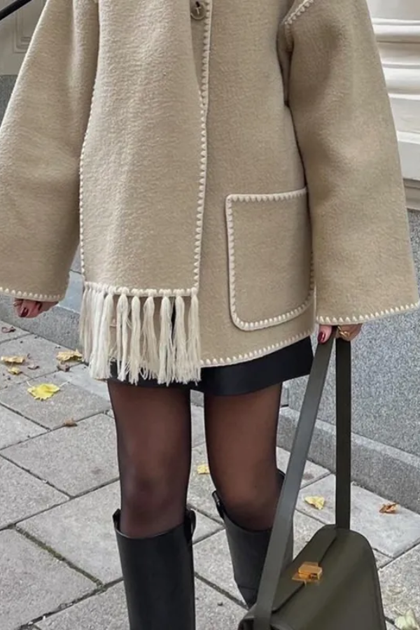 Bianca® | Scarf-Neckline Felt Woolen Coat