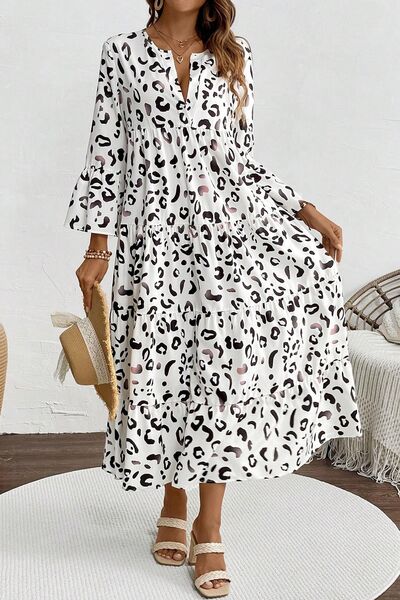 Celeste® | Long sleeve leopard print dress