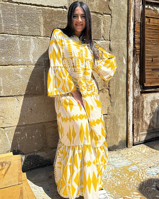 Dahlia® | Long dress with buttons
