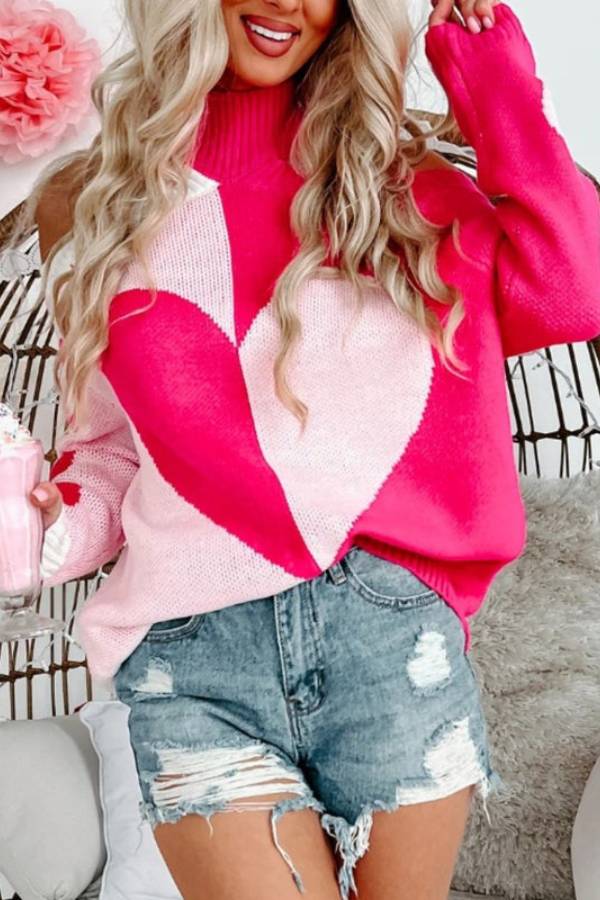 Cora® | Turtleneck sweater with turtleneck and cold shoulders for Valentine's Day