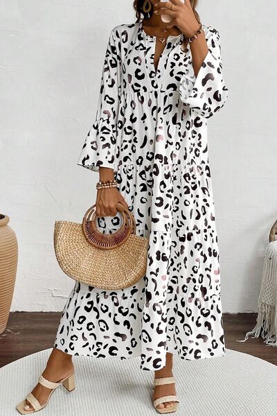 Celeste® | Long sleeve leopard print dress
