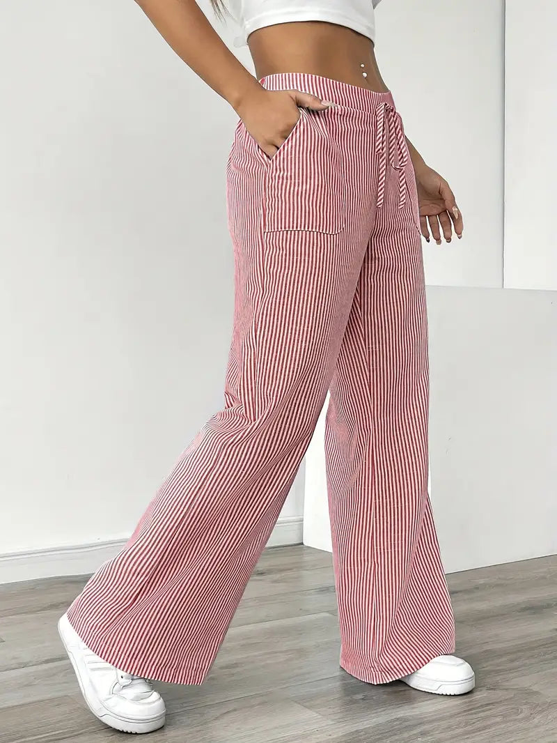 Linda | Elegant Striped Pants with Pockets in Trendy Colors