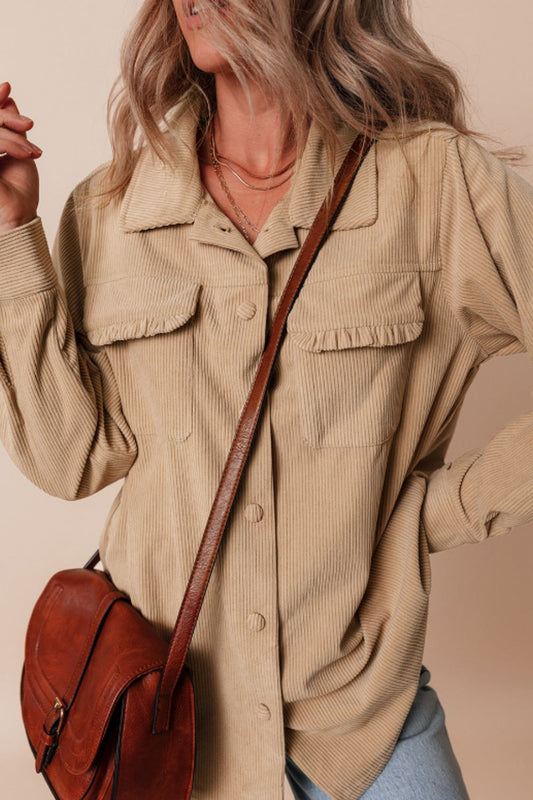 Balbina | Long-sleeved jacket with ruffles and buttons