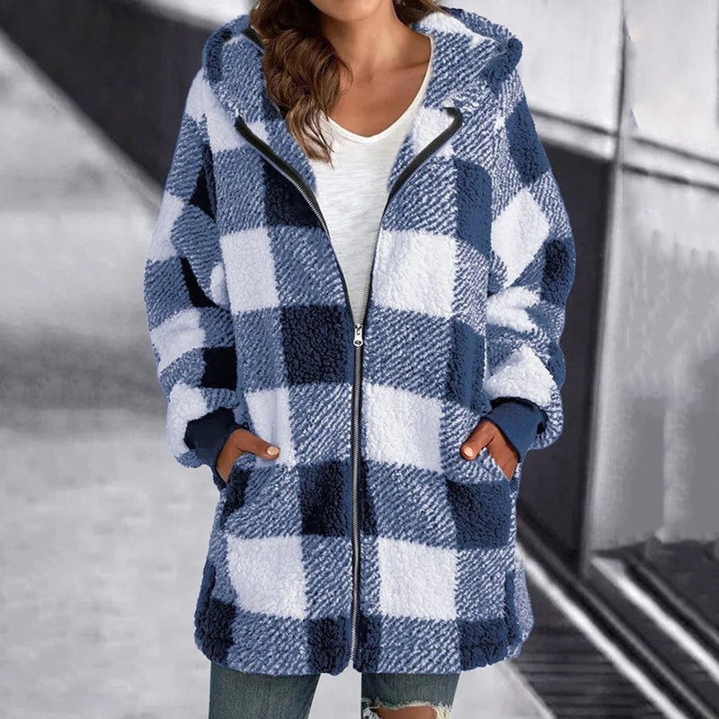 Alina | Checked hooded jacket for women