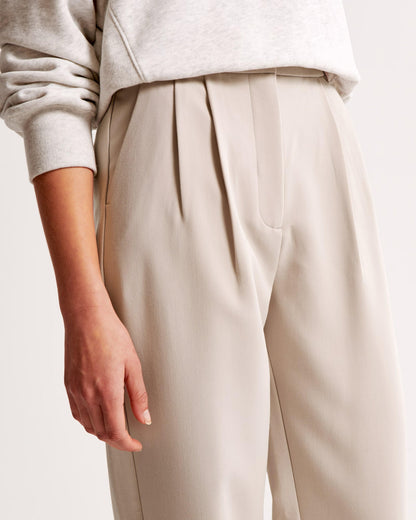 Zara | High Waist Pleated Leg Trousers with Tailored Fit