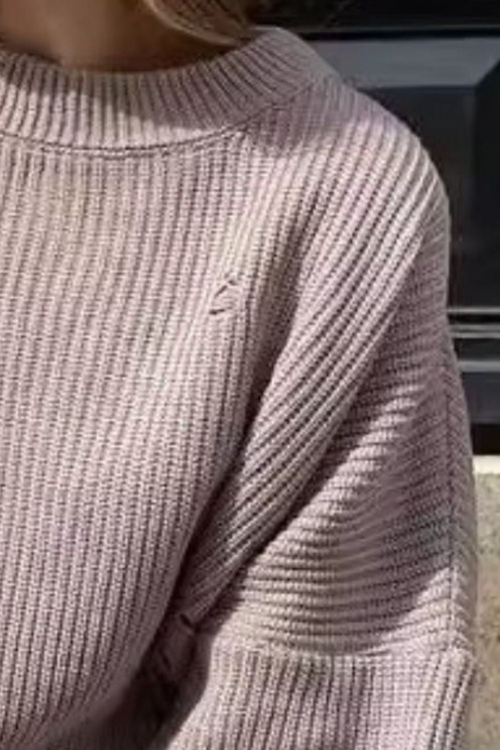 Brigitta® | Long-sleeved crew-neck sweater with a distressed look