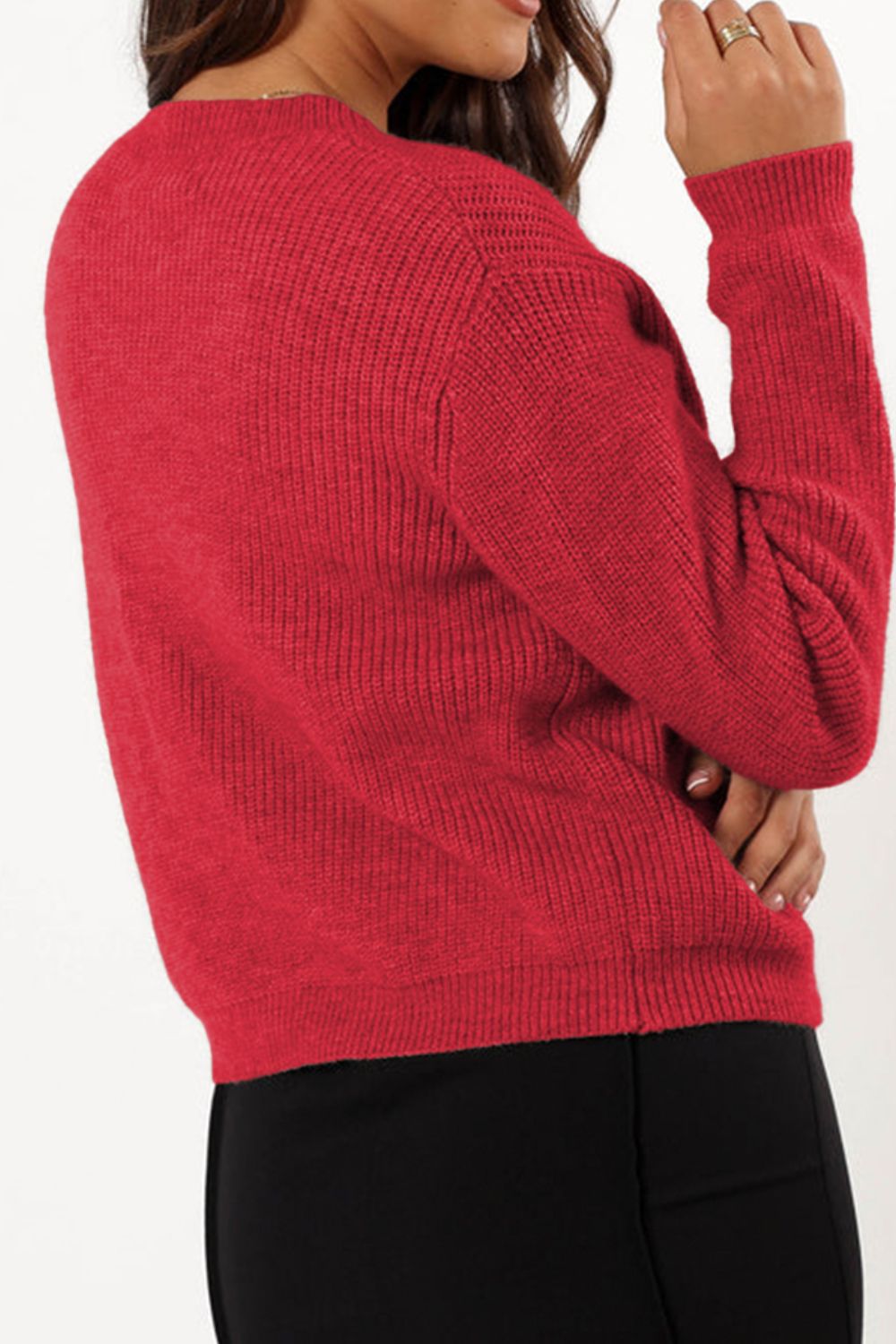 Amalia® | Knotted long sleeve cardigan