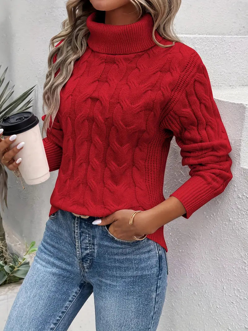 Elisa® | Cable Knit Turtleneck
