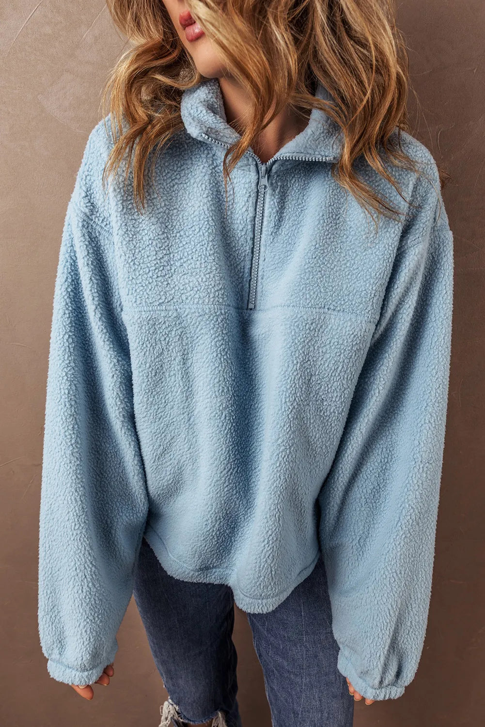 Brigitta® | Long sleeve half zip sweatshirt