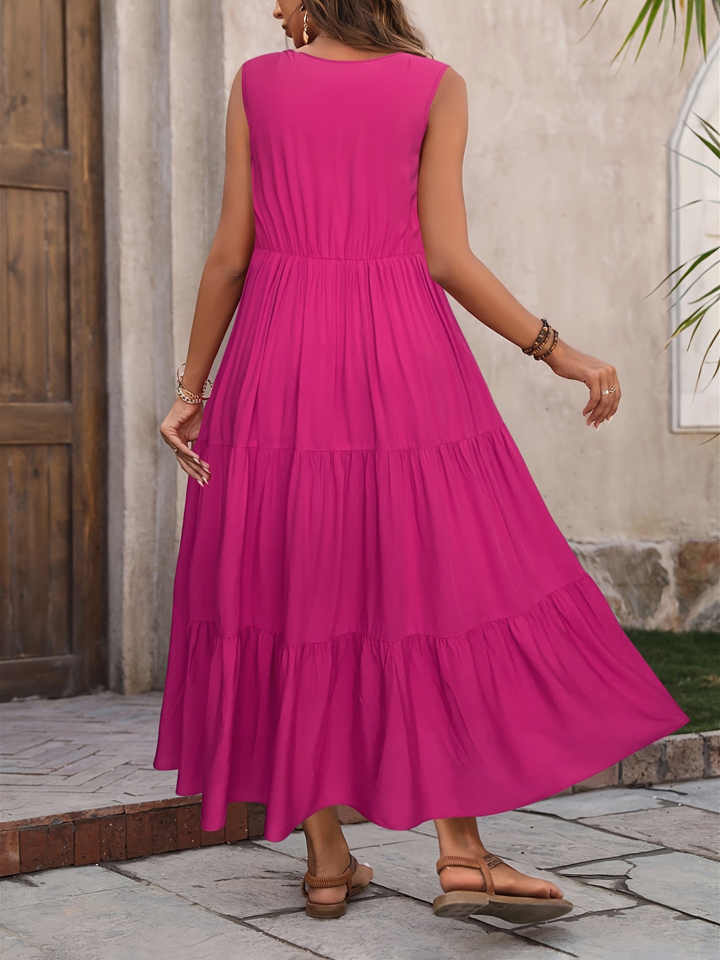Dalia® | Flowing ruffled dress with V-neck