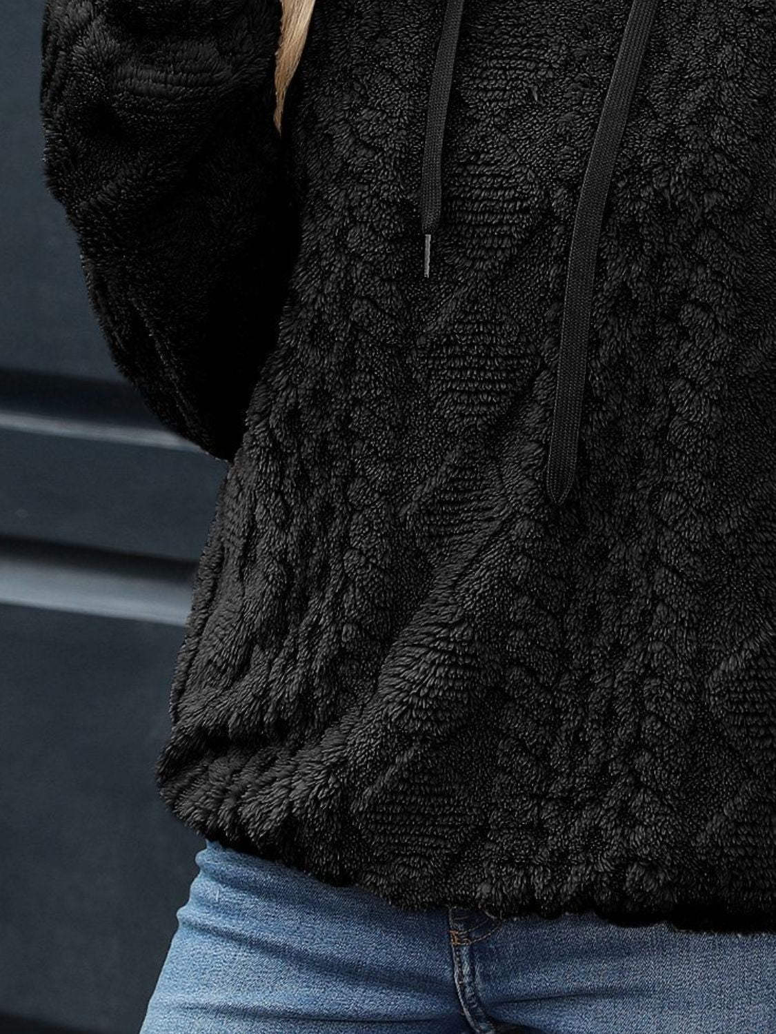 Carina® | Long sleeve plush drawstring hoodie