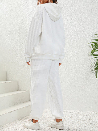 Aaliyah® | Checked zip-up hooded jacket