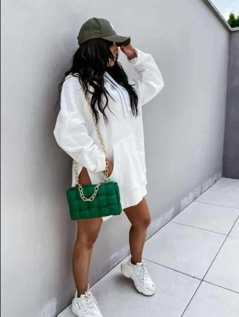 Edna | Oversized hooded dress with kangaroo pocket for women