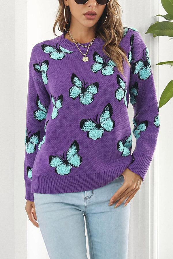 Elena® | Three-dimensional butterfly women's loose autumn and winter long-sleeved sweater