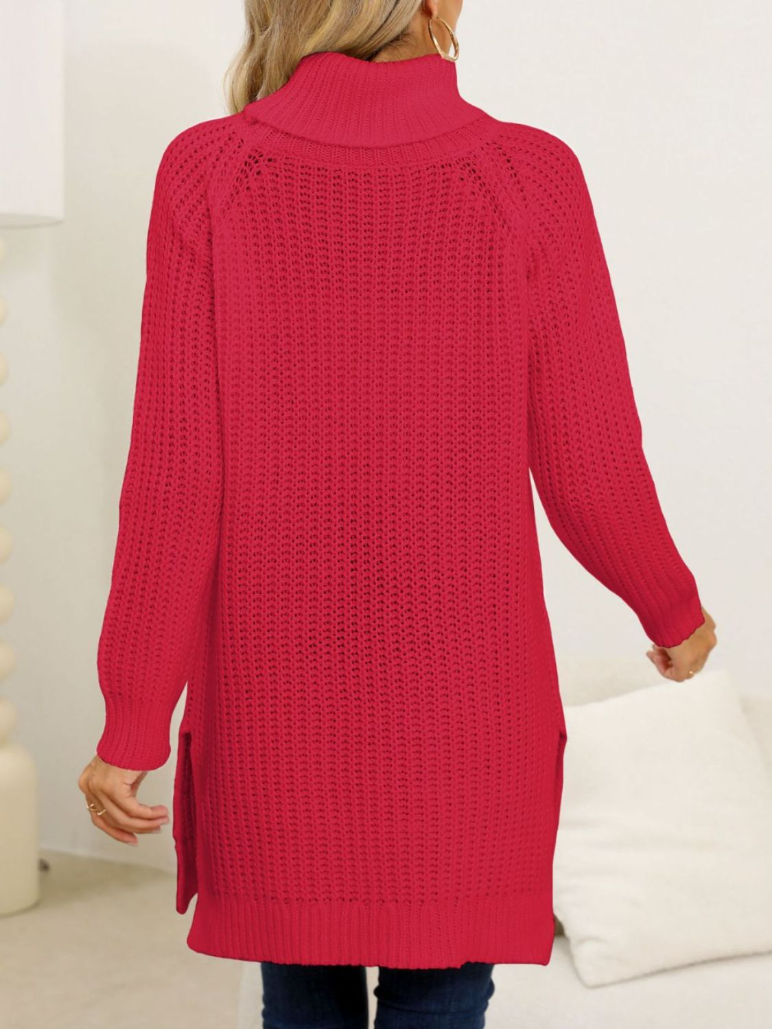 Anke® | Turtleneck sweater with slit and long sleeves