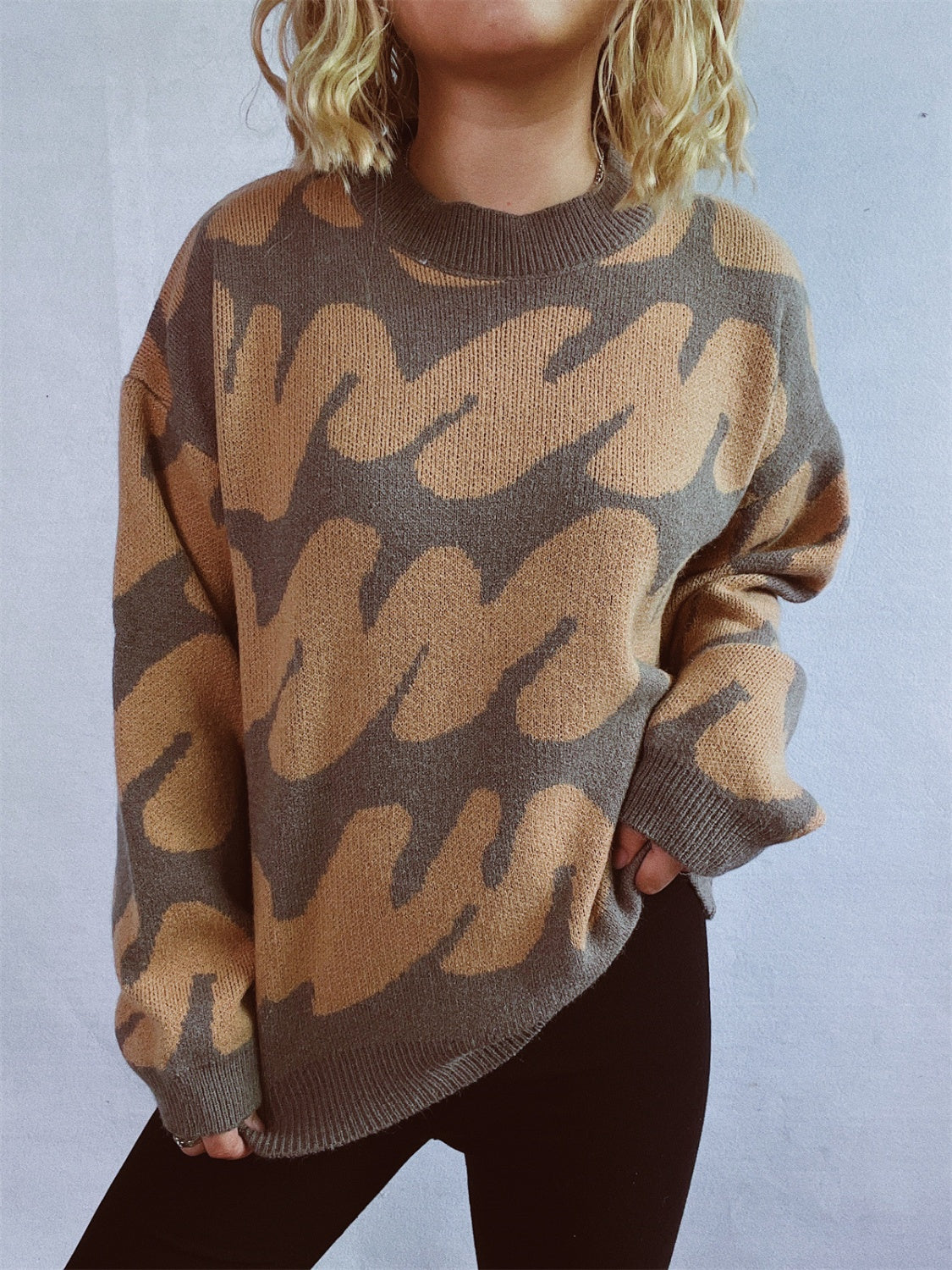 Anita® | Contrasting long-sleeved sweater with a crew neck