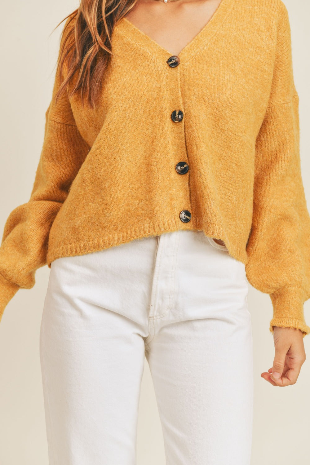 Angela® | MABLE long-sleeved cardigan with button placket