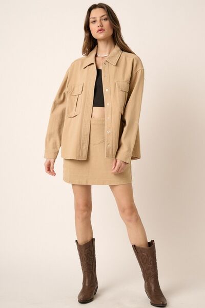 Celeste® | Twill mini skirt with back zip fastening