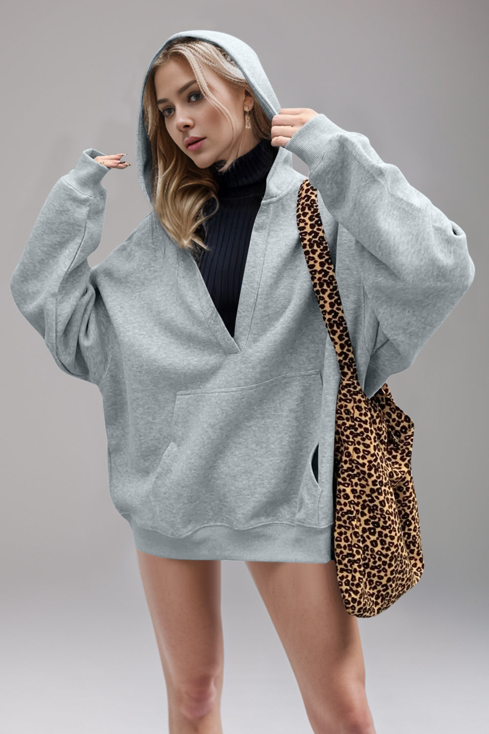 Bernadette® | Basic Bae Air Scuba long sleeve hoodie with kangaroo pocket