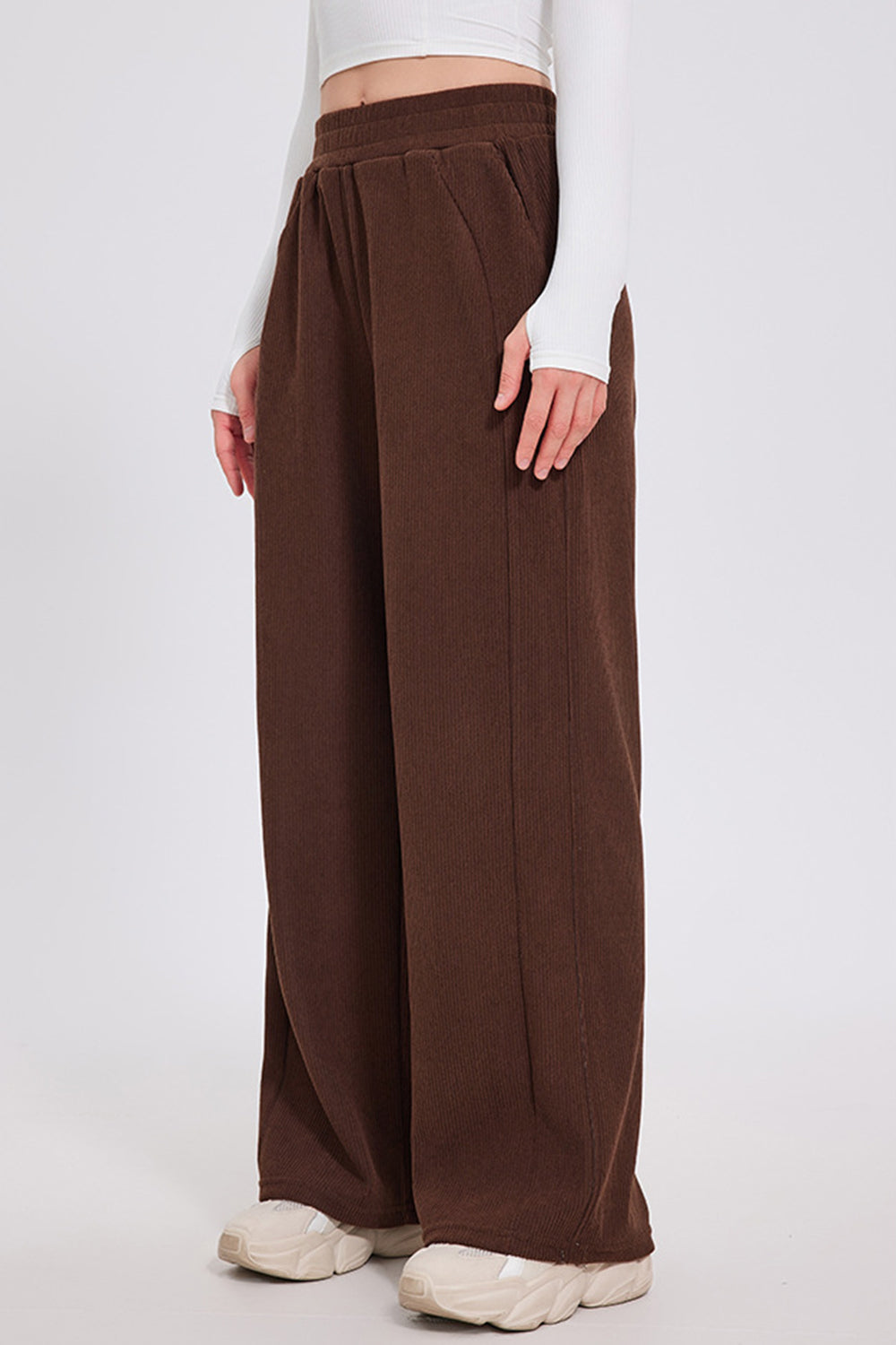 Brianna® | Basic Bae trousers with wide legs and elastic waistband