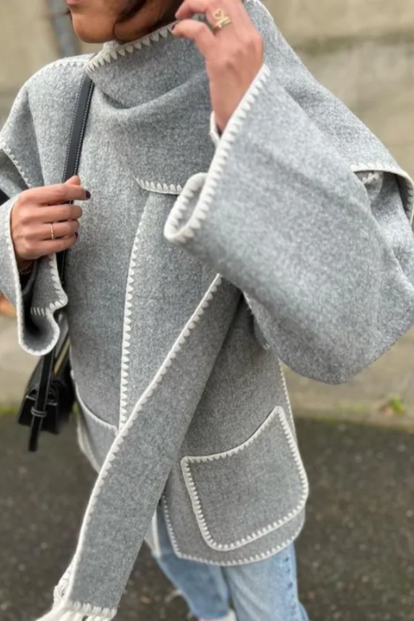 Bianca® | Scarf-Neckline Felt Woolen Coat