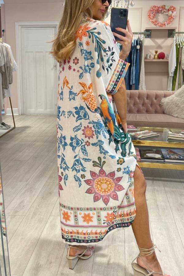 Barbara® | White shirt dress with floral print