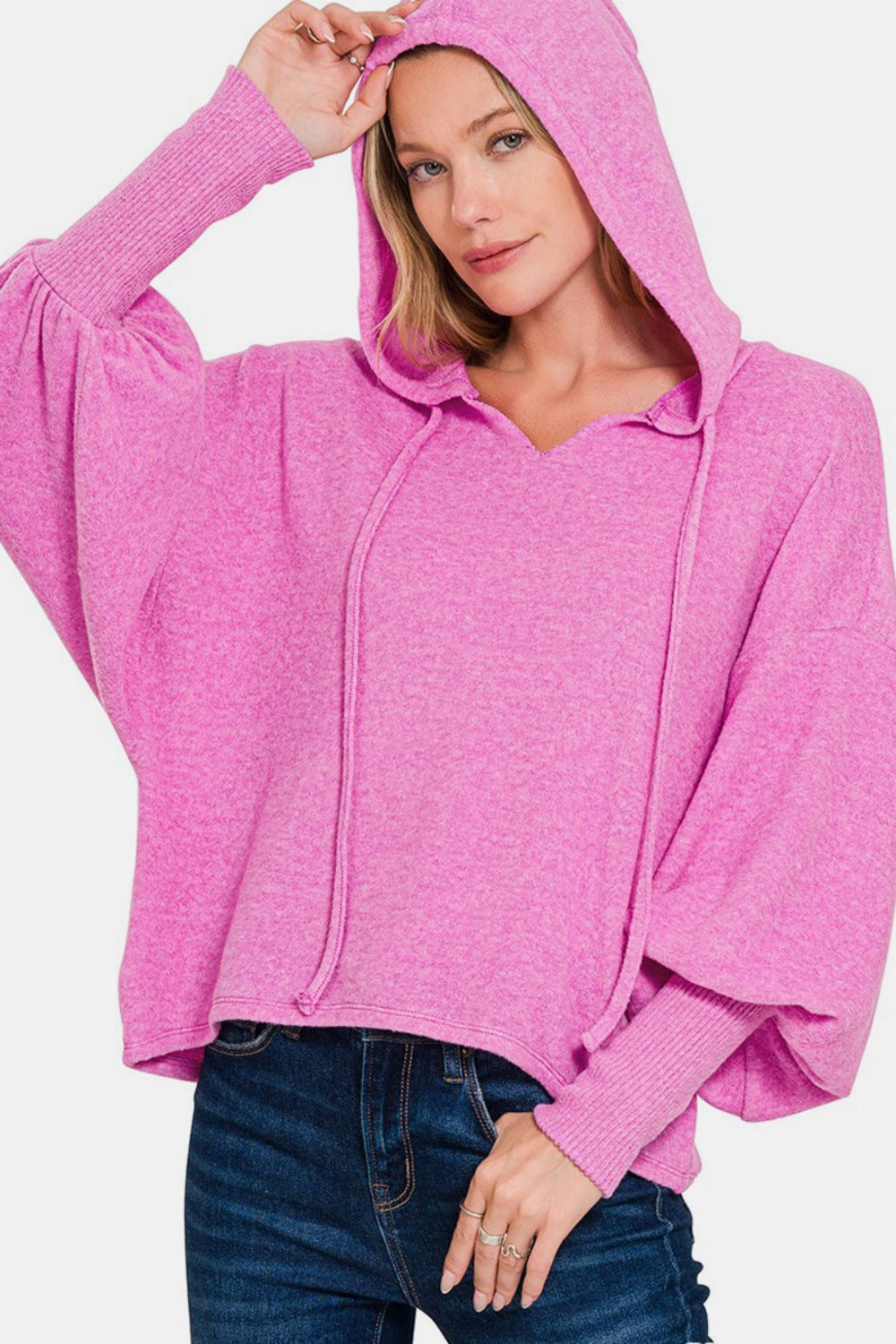 Camila® | Brushed Hacci hoodie with dropped shoulders