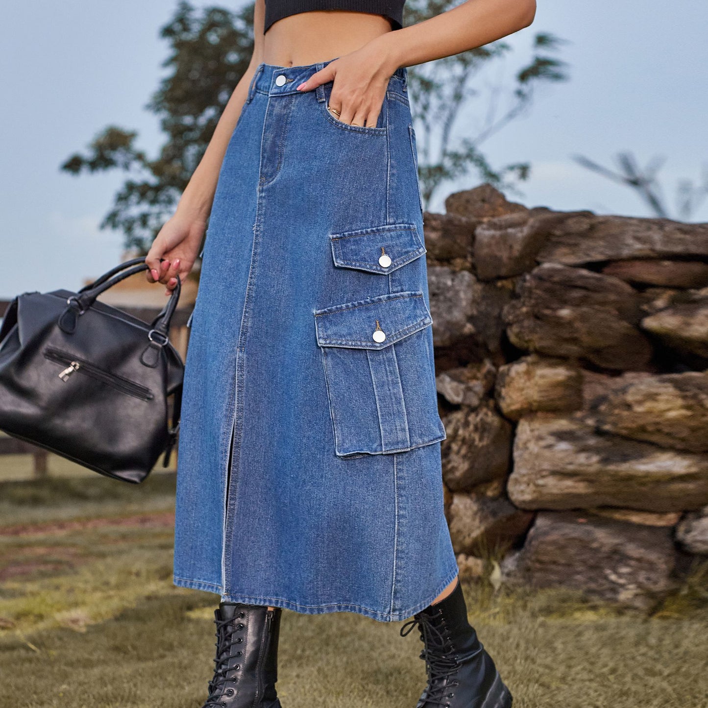 Bedelia® | Denim Cargo Skirt For Women