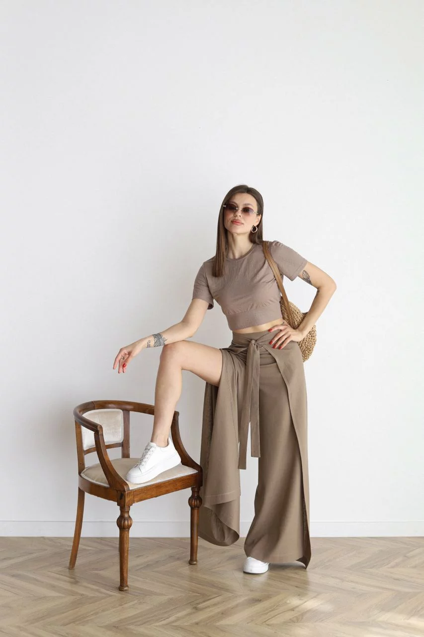 Aurora® | Rosseta Linen Wide Leg Trousers