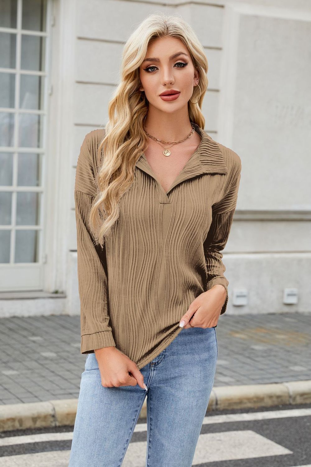 Ana® | Structured, long-sleeved blouse with a collar