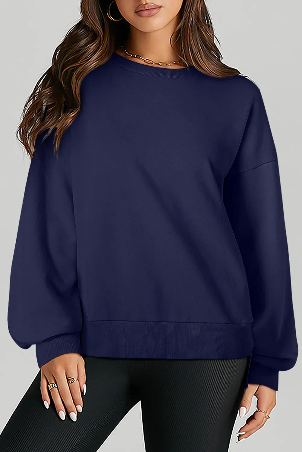 Claudia® | Long-sleeved sweatshirt with a high, low crew neck
