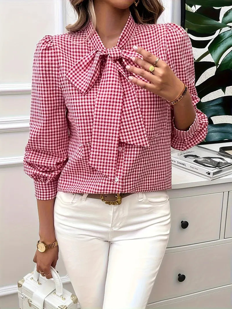 Allegra® | Cotton Blouse With Bow Tie