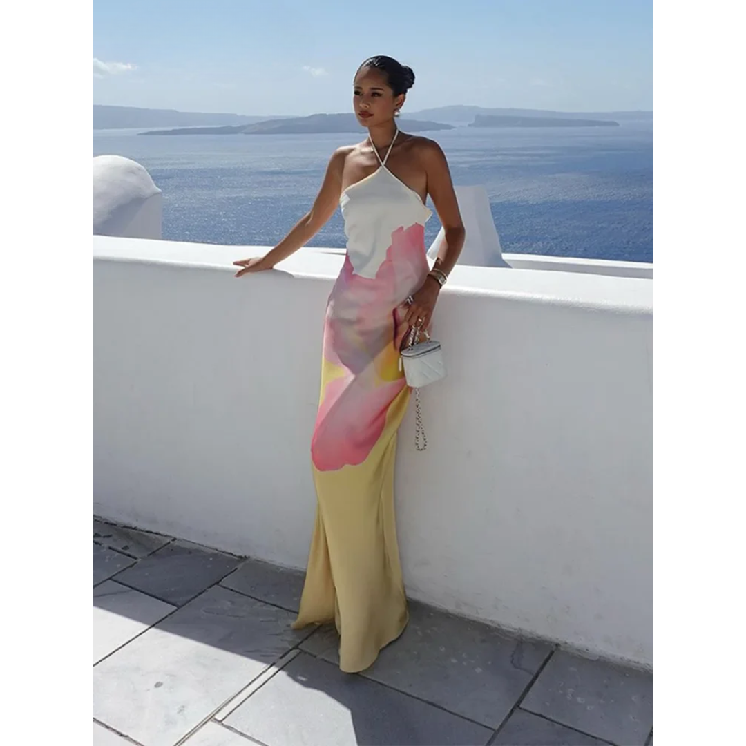 Hannah | Elegant Floral One-Shoulder Maxi Dress