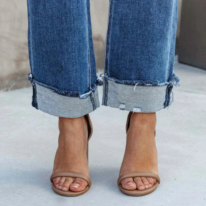 Joan | High-Waisted Cropped Jeans with Wide Legs