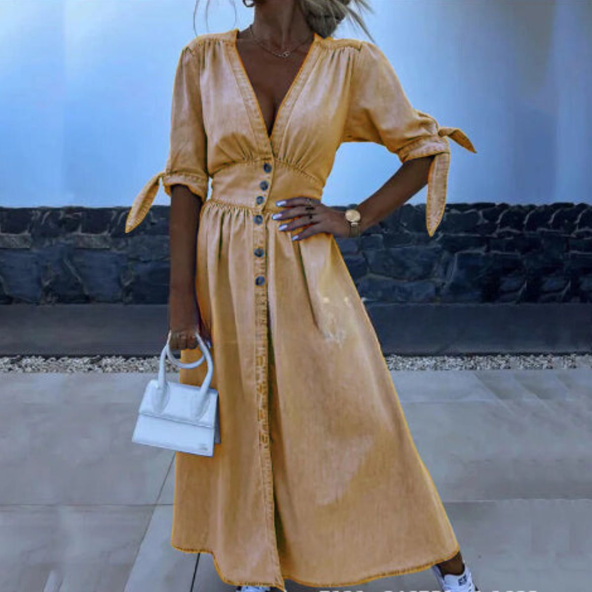 Ariana® | Elegant long denim dress