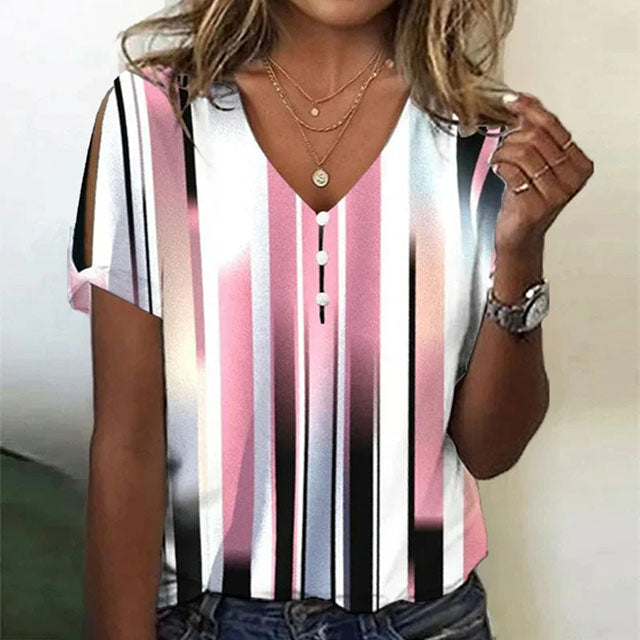 Brillant® | Gradient Striped Casual Blouse