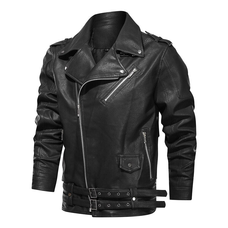 Ruben | Men's Slim-Fit Faux Leather Biker Jacket