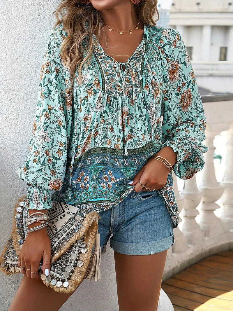 Bucke® | Floral Blouse With Long Sleeves For Women