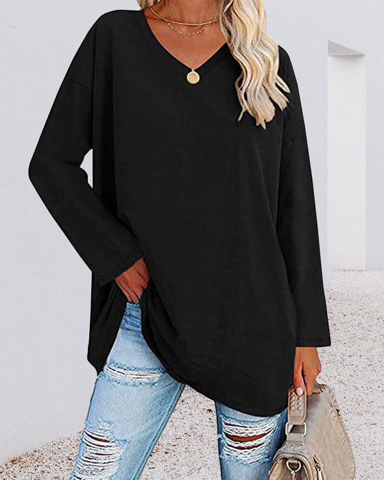 Bucket® | Women'S Blouse With Long Sleeves And V-Neck
