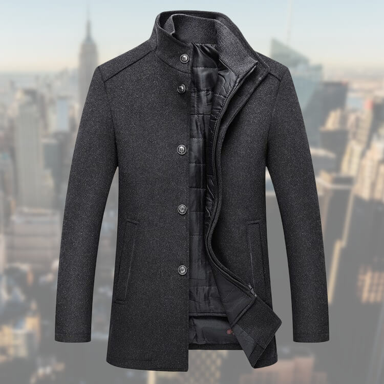 Rowan | Men's Button-Down Mid-Length Overcoat