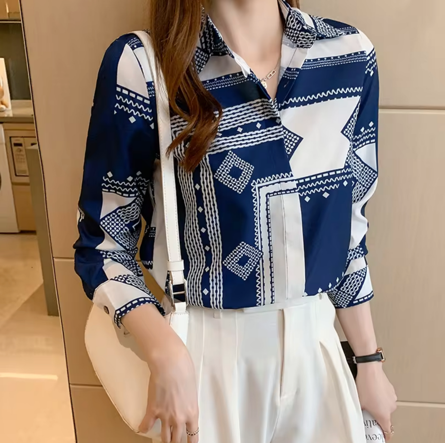 Danielle® | Geometric Print Blouse