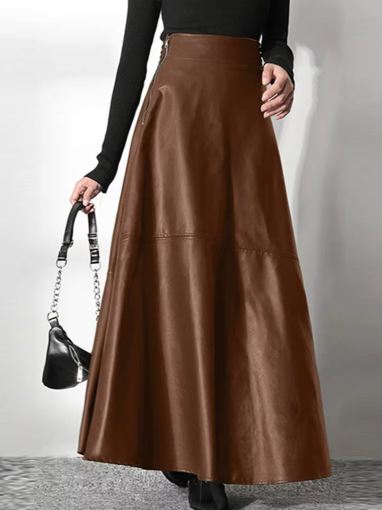 Claudia® | Long leather skirt