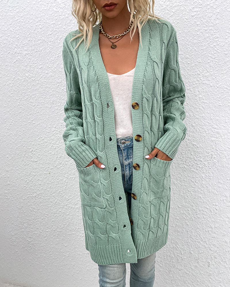 Basilisa | Long sleeve cardigan in solid color